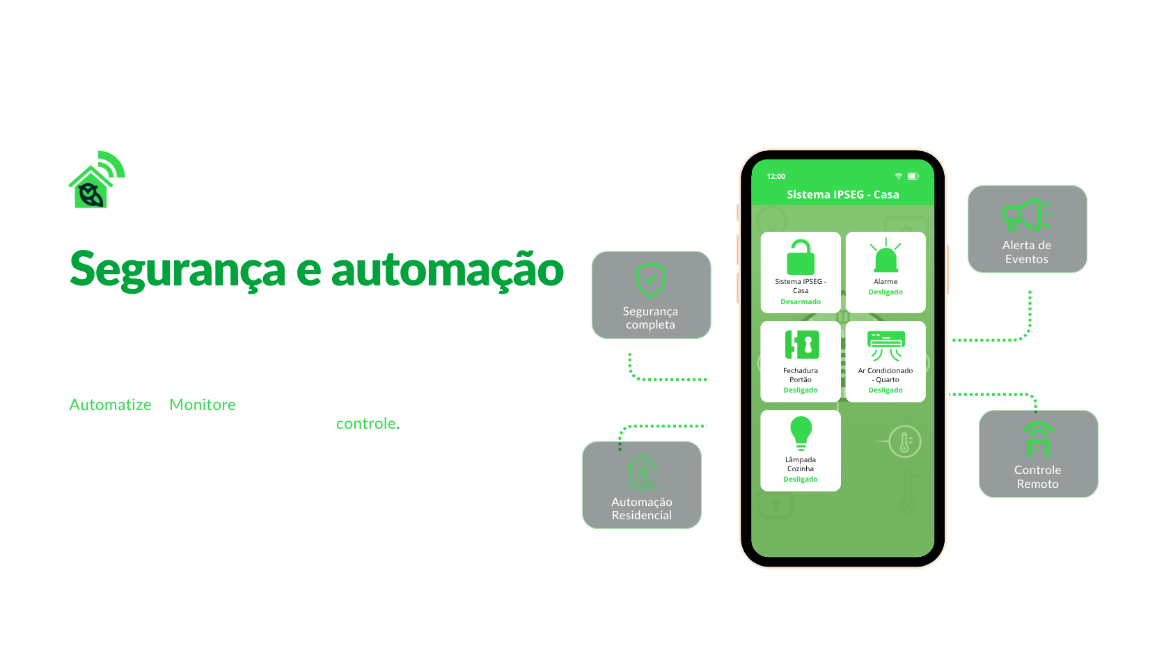 Segurança e automação inteligente na palma da sua mão. Automatize e Monitore sua casa você mesmo de onde estiver, com total praticidade e controle.